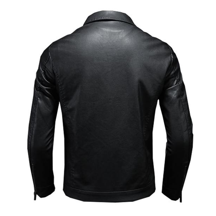 Lenox l Men's Lapel Leather Biker Jacket