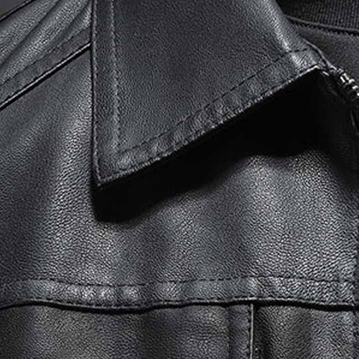 Lenox l Men's Lapel Leather Biker Jacket